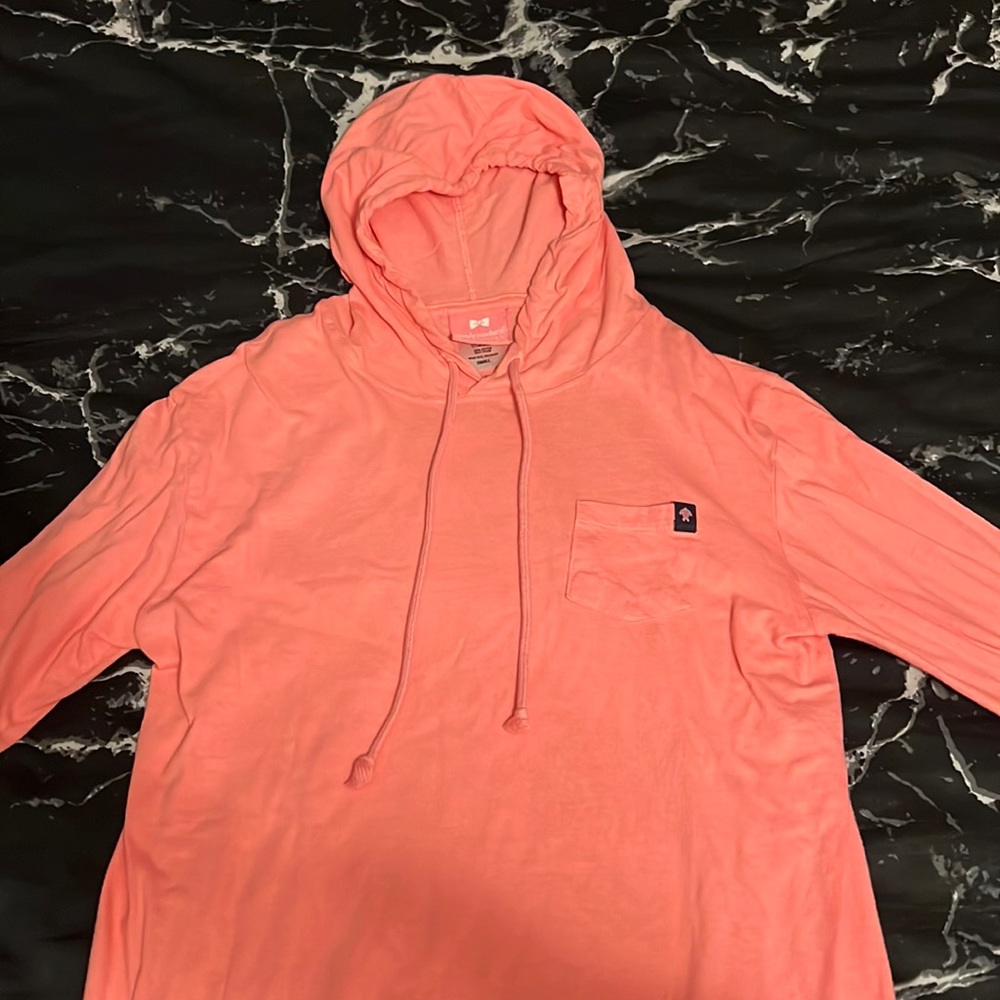 Simply Southern Long Sleeve Hooded Shirt, Size Small, Pink